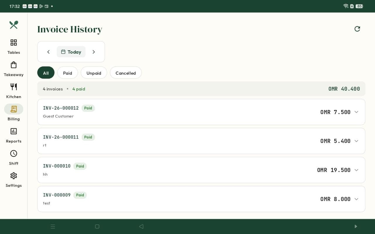 Invoice History
